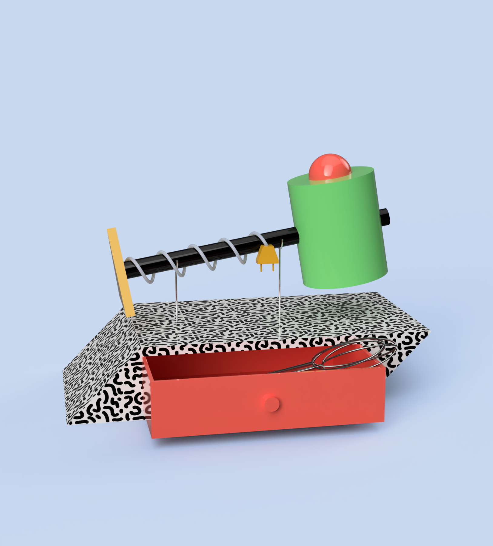 A handmixer in the style of a postmodern hammer